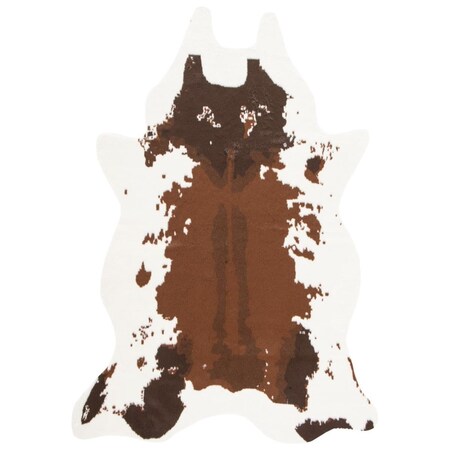 Safavieh 3 x 5 ft. Faux Cow Hide Power Loomed Rectangle Area Rug Ivory & Dark Brown FCH202A-3